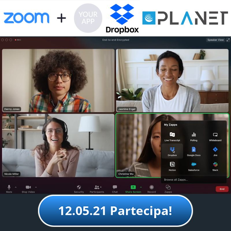 Anteprima Italia di ZOOM APPS+ Dropbox + video collaboration +&nbsp;elearning